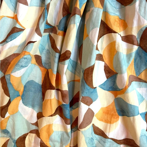 Abercrombie & Fitch Abstract Printed Dress Strappy Size Medium Brown Orange Blue - Picture 9 of 16